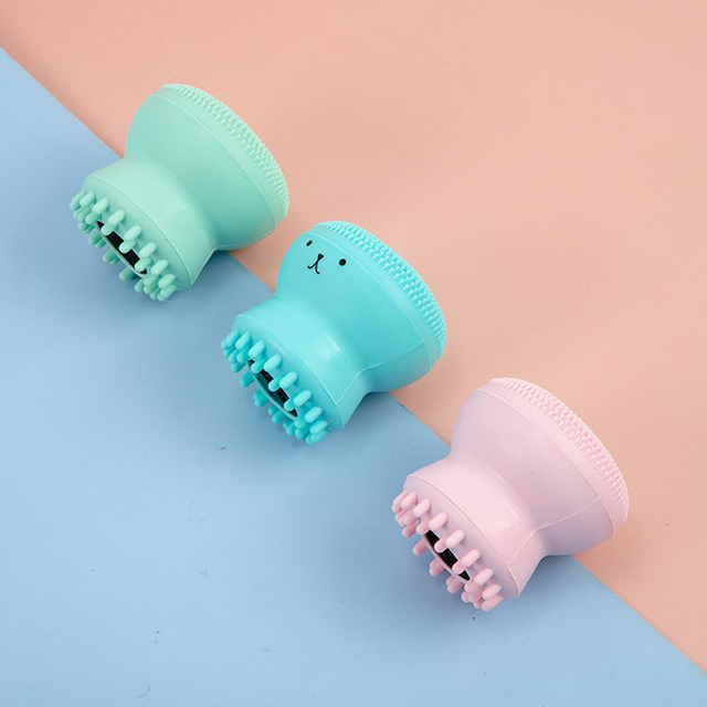 Portable Octopus Shape Face Soft Facial Brush Silicone Facial Cleansing Brush for Woman