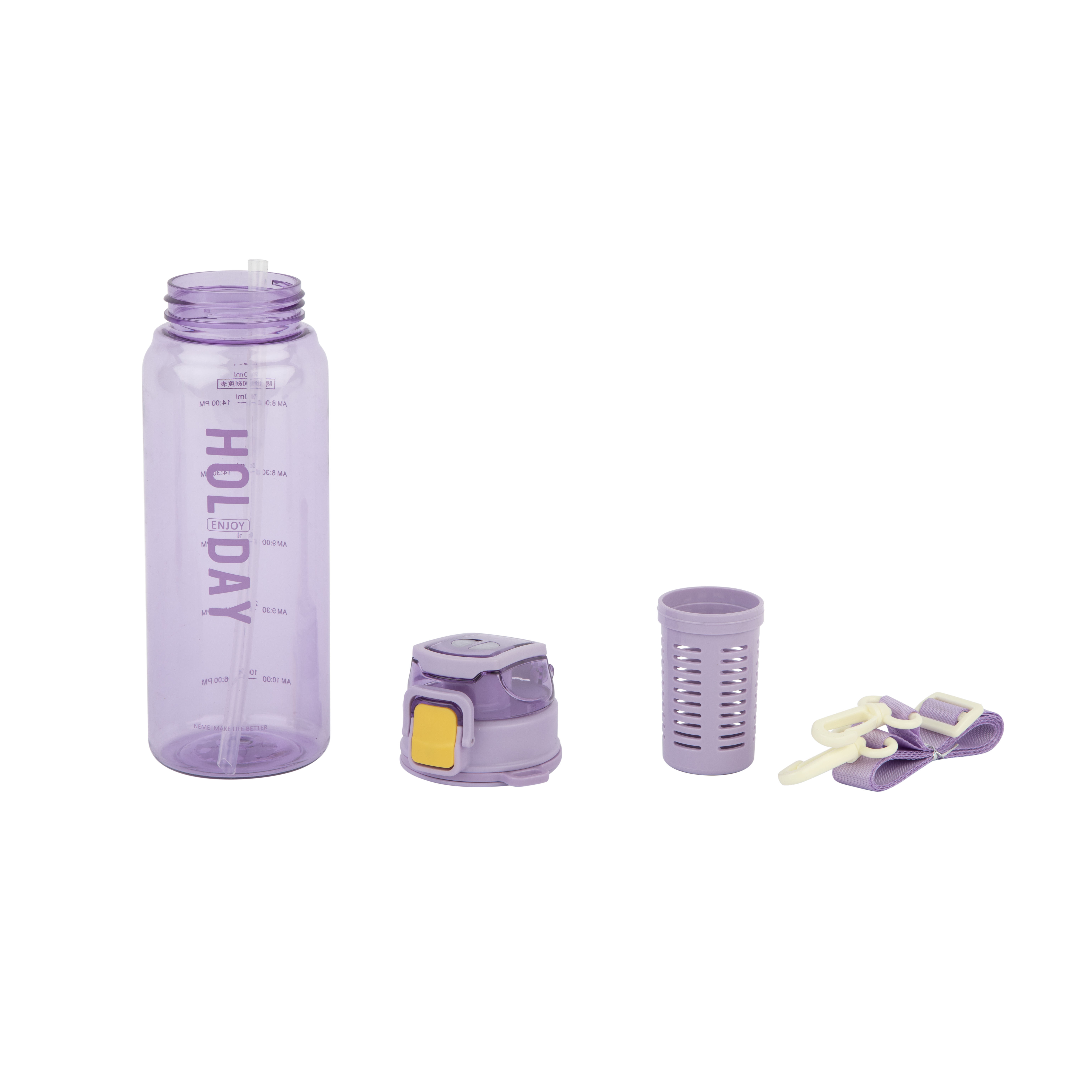 700ML 900ML 1500ml BPA Free Tritan Water Bottle Sports Outdoor Gym Frosted Plastic with Time Marker