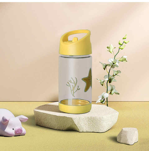 400Ml Printed Kawaii Cartoon Cute Bpa Free School Kids Drinking Water Bottle With Straw