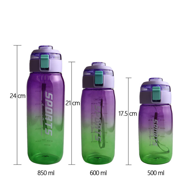 2024 500ml Drinking Bottle Sport Plastic Gradient Colour Water Bottle