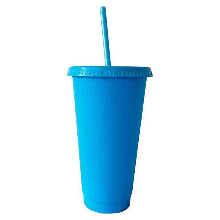 Wholesale High Quality 480Ml 720Ml Food Grade Colorful Glitter Fancy Tumbler Cup With Straw Lid