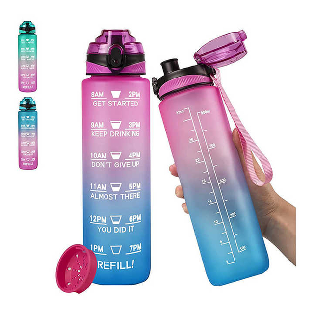 Garrafas De Gua Mutivacionais New Motivational Water Bottle Plastic Water Bottles With Straw