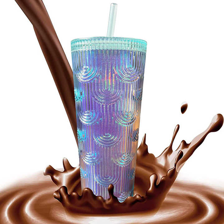 Leak Proof Dishwasher Safe Tumbler With Straw Double Wall Fancy Decorated Tumblers