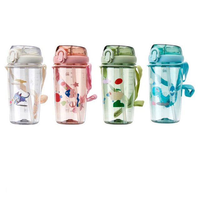 2024 New Bpa Free 650Ml Botella De Agua Ninos Cartoon Kid Drink Water Bottle With Straw