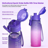 Wholesale Customized 32Oz Wide Mouth Leakproof Motivational Plastic Sports Water Bottle With Time Marker
