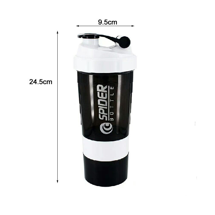 Protein Shaker Mixer Bottle Sports Fitness Gym 3 Layers Multifunction 600ml BAP Free Shaker Bottle