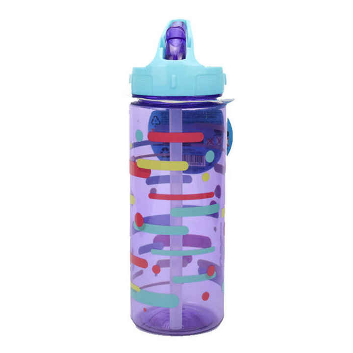 Wholesale Cartoon Pattern School Children Fancy Colorful Bpa Free Tritan Plastic Water Bottle With Straw Handgrip