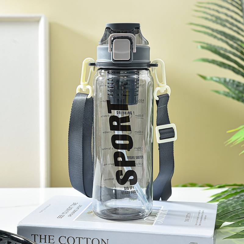 Large Capacity Straight Mouth Plastic Water Cup Portable and Simple 700ml 900ml 1500ml Water Bottle