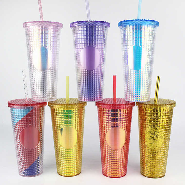 Diamond Studded Water Bottle Customizable Coffee Creative Coolest Tumbler With Straw