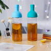 Personalized 750Ml Clear Cold Brew Coffee Tea Bottle Borosilicate Glass Drinking Water Bottle With Tea Infuser