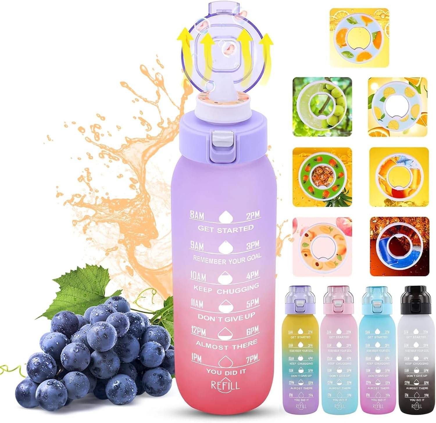 Food Grade Bpa Free Flavor Water Bottle Plastic Water Bottle With Flavor Pod