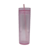 Modern Design Double-Layer Straw Cup with Laser Insertion 450ml Capacity Made of Durable PS Material