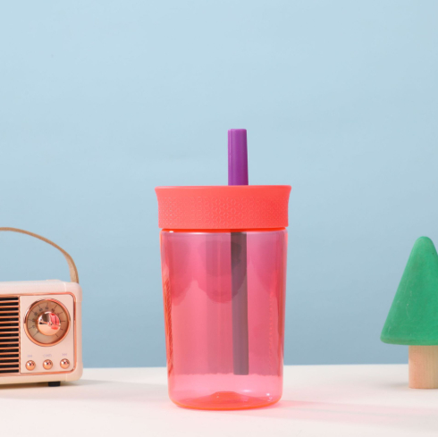 High Quality Customize Children Bpa Free Clear Coffee Plastic Tumbler Cups With Straw