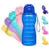 2 Litre/1 Gallon Plastic Large Capacity Portable Tritan Portable Sport Popular Custom logo Gym Water Bottle for Gym