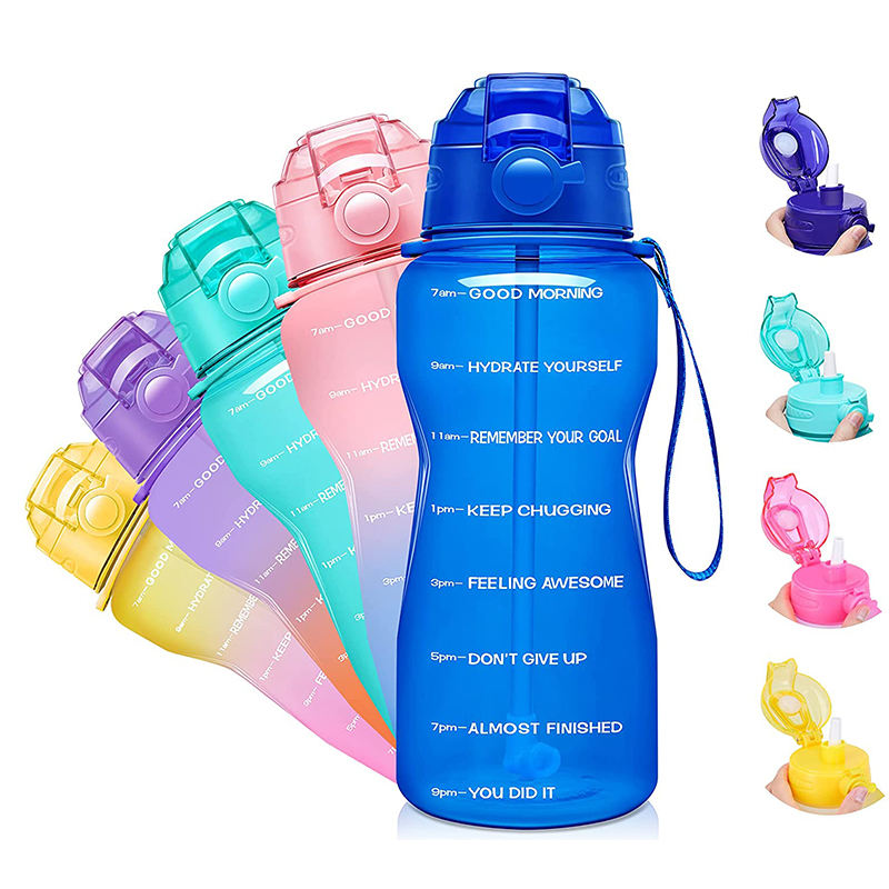 2 Litre/1 Gallon Plastic Large Capacity Portable Tritan Portable Sport Popular Custom logo Gym Water Bottle for Gym