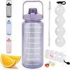 Water Bottle 1/2 Gallon Motivational Large Water Bottle with Time Marker & Straw