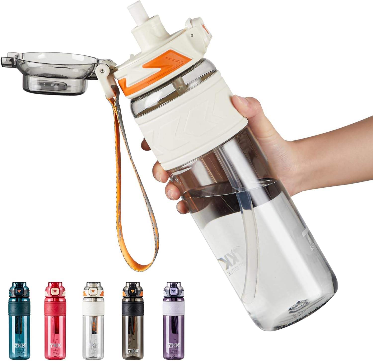 32oz Water Bottle with Straw 1000ml BPA Free Leakproof Plastic Bottle Dishwasher Safe Tritan Sports Water Bottle