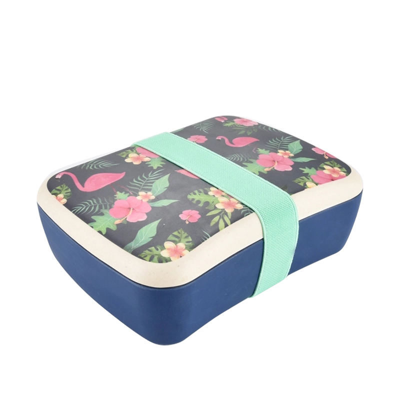 Compostable Colourful Bamboo Fiber School Lunch Box with Bamboo Lid