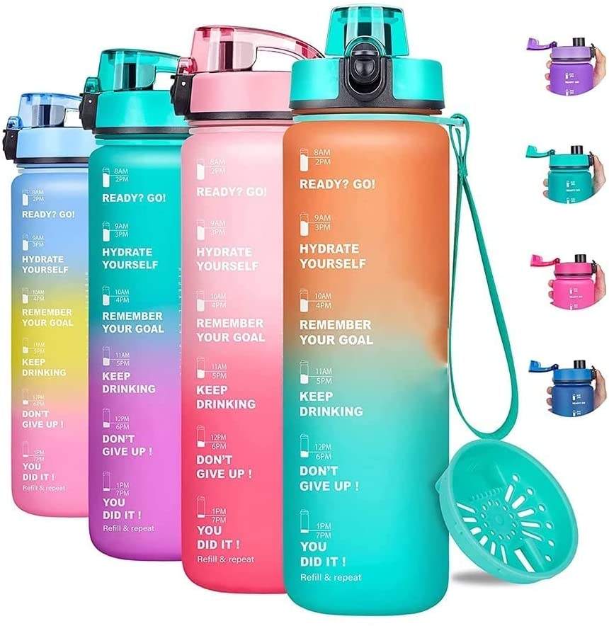 In Stock Leakproof BPA Free Drinking Water Bottle with Time Marker