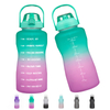 Large Outdoor Gym Sport BPA Free Motivational Water Bottle Plastic 1 Gallon Water Bottle with Handle