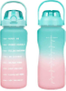 64 oz Water Bottle Large Half-gallon Water Bottle with Time Stamp Suitable for Fitness, Gym and Outdoor Sports