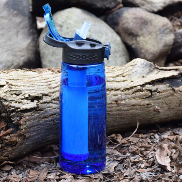 650ml Outdoor Portable Plastic Tritan Sports Carbon Water Bottle With Filter
