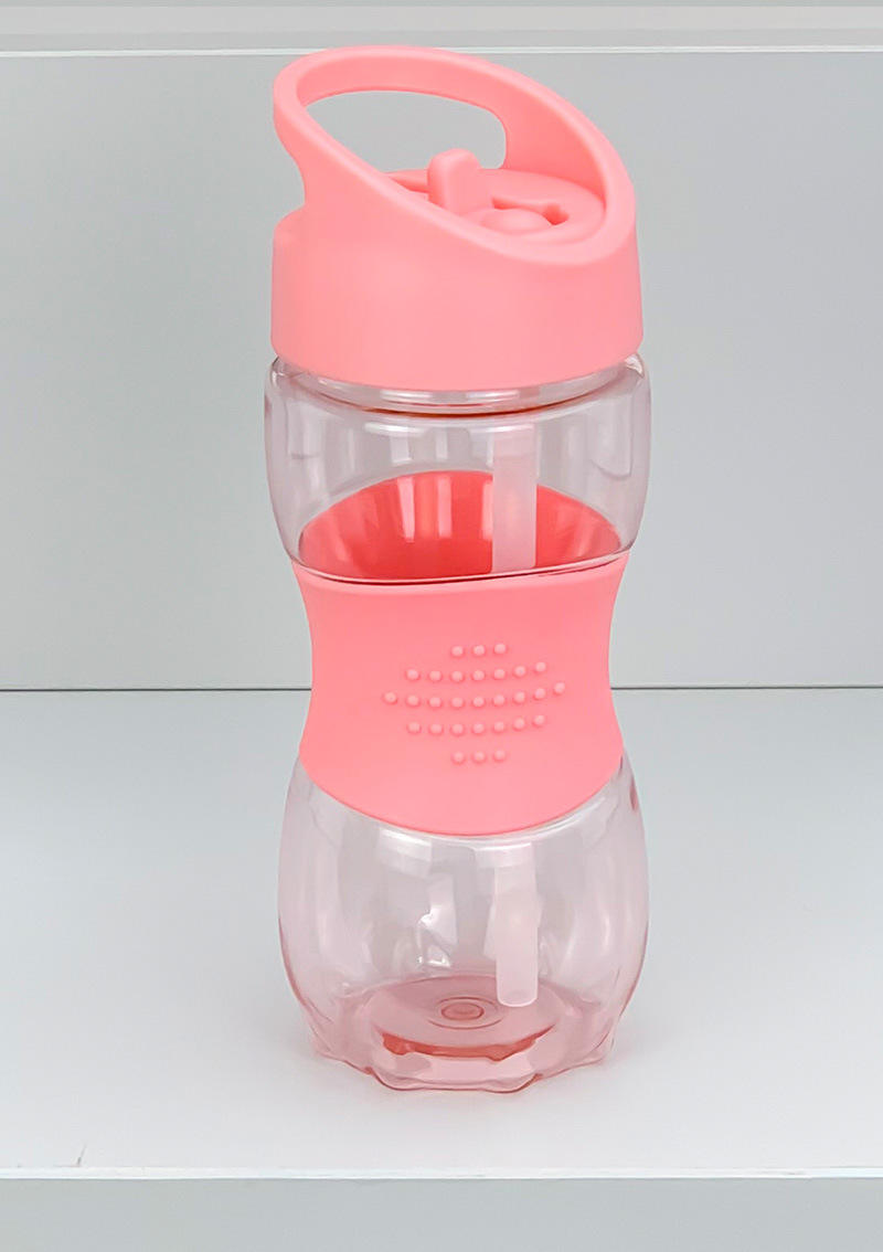 2024New 400ml BPA Free Delicate Compact Portable Non-slip and Leak-proof Student Plastic Water Bottle With Handle