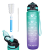1L Big Capacity Portable Tritan Plastic Sports Water Bottle Space Bottle Screw Lid with Suction Nozzle and Hand Grip
