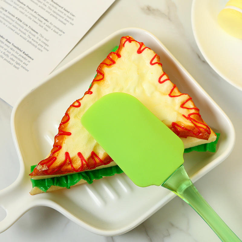 Heat Resistant Baking Pastry Cake Tools Non Stick Butter Silicone Spatula With Transparent Handle