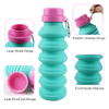 Reusable Silicone Collapsible Portable Leak Proof Sports Drinking Cup Foldable Travel Outdoor Water Bottle with Lid