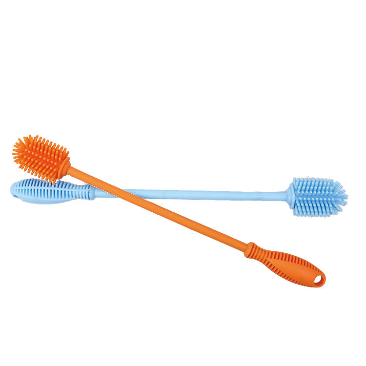 Long Handle Silicone Bottle Brush Kitchen Baby Multi-funcition Soft Rubber Silicone Cup Cleaning Brush