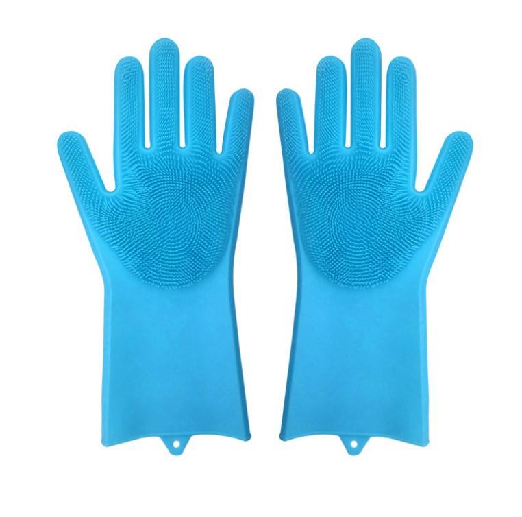 Wholesale Multifunction Silicone Reusable Dishwasher Rubber Scrubbing Kitchen Gloves Dish Washing Tools