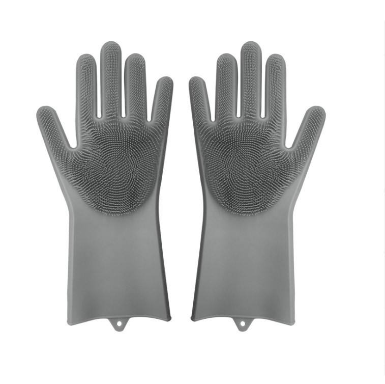 Wholesale Multifunction Silicone Reusable Dishwasher Rubber Scrubbing Kitchen Gloves Dish Washing Tools