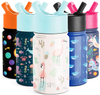 100% Leak Proof BPA FREE Kids Drink Water Bottle with Straw 350ML Plastic Water Bottle for Children and Camping