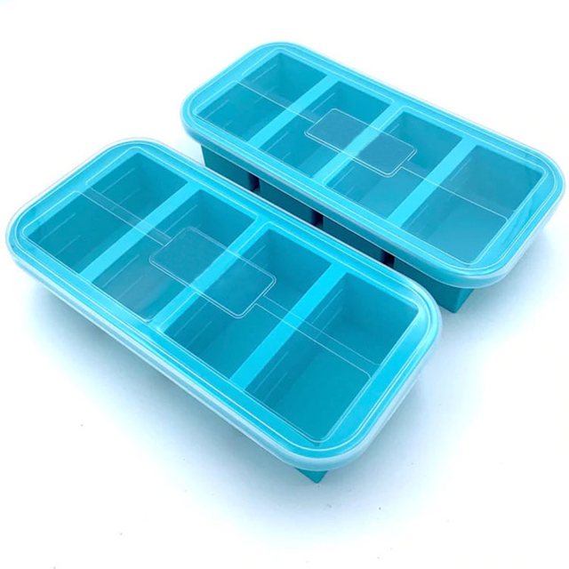Hot Selling Freeze Soup or Sauce Makes 4 Perfect 1cup Portions Large Silicone Tray with Lid