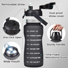 1 Gallon/half Gallon/2l Liter/64 oz Bpa Free Tritan Bottle Fitness Gym Sports Plastic Motivational Water Bottle With Time Marker