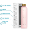 Cheap BPA FREE Plastic 1L Motivational Water Bottle with Time Marker Reminder