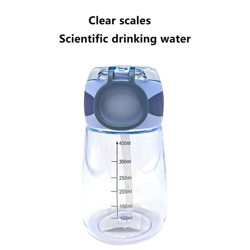 400Ml Custom Logo Wide Mouth Small Transparent Portable Kid Water Bottle With Straw Handle