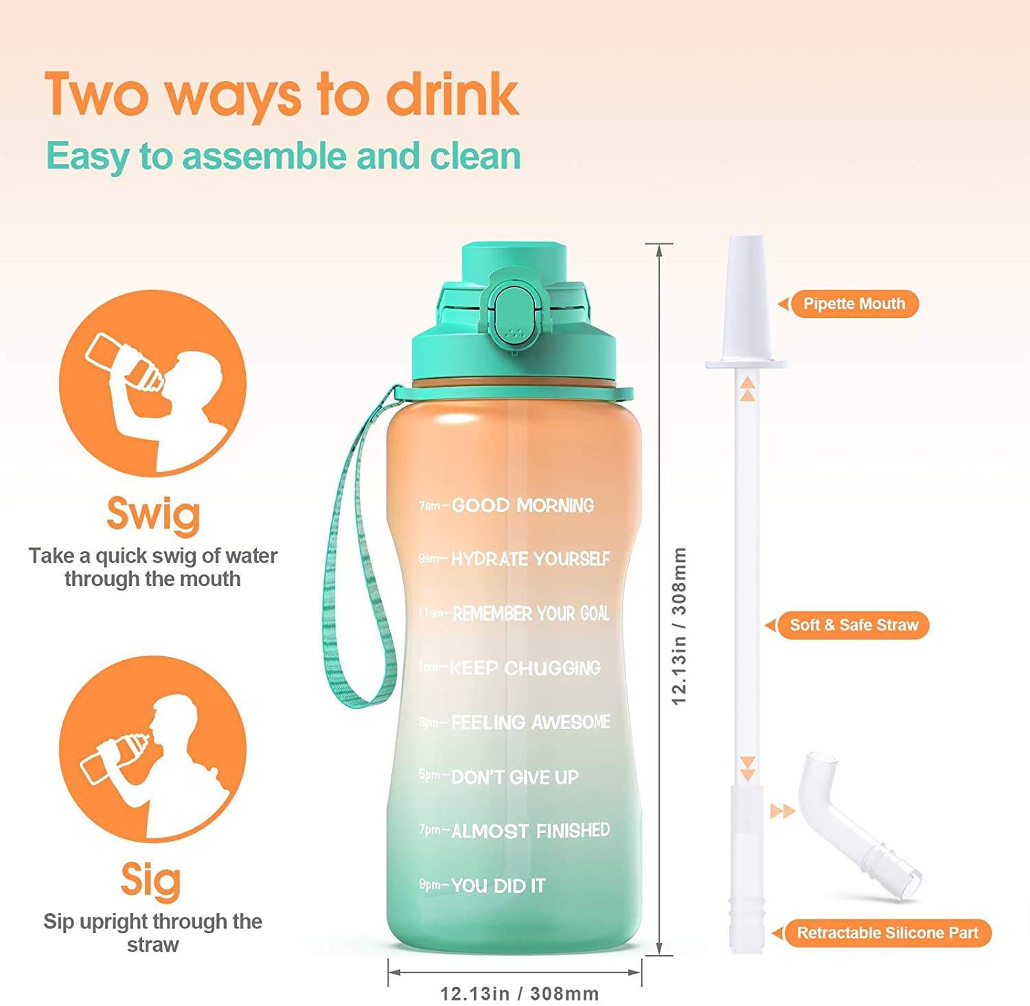 Made Clear Plastic Water Bottles Wholesale Bpa Free Eastman Tritan Sports Plastic Water Bottle with Straw