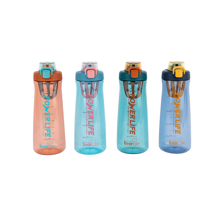 1100ML Tritan Fruit Plastic Motivational Water Bottle with Time Marker with Filter