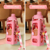 Custom Logo 700ML Outdoor Sport Plastic Square Water Bottle With Straw with Cute Sticker