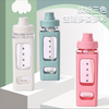 Custom Logo 700ML Outdoor Sport Plastic Square Water Bottle With Straw with Cute Sticker