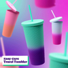 High Quality Custom Color 24 Oz 24Oz Reusable Studded Coffee Tumbler Tumblers With Straw Lid