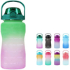 2200Ml Wide Mouth Portable Large Capacity Fancy Motivational Plastic Gym Sports Water Bottle Bottles for Adults