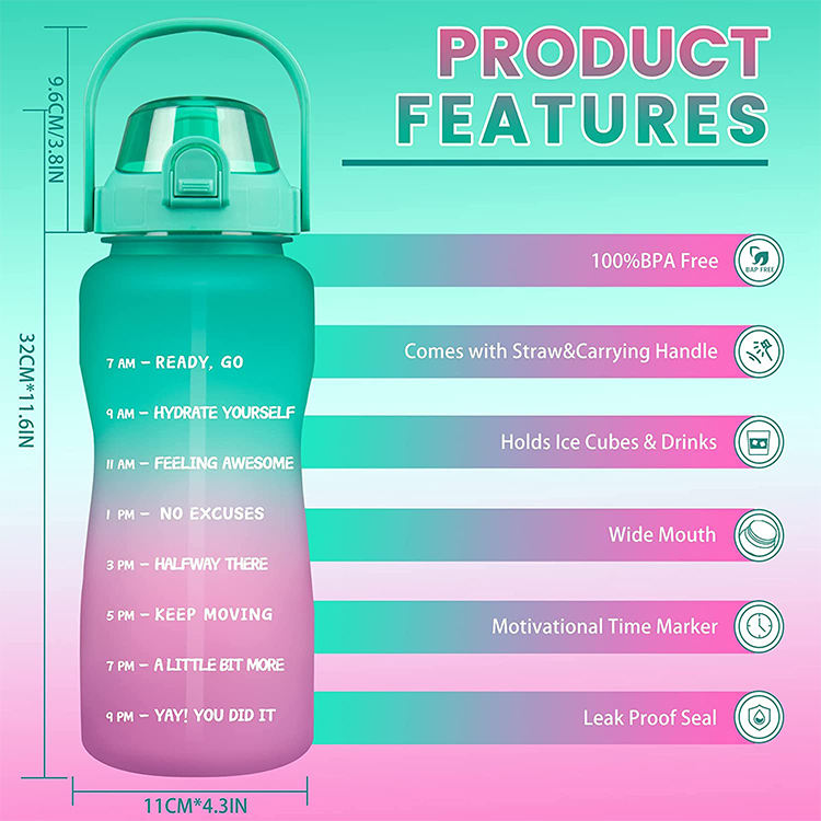 64 OZ/2L Water Bottle Factory Wholesale SBR Diving Outdoor Cup Cover Portable Strap Protective Sleeve With Strap