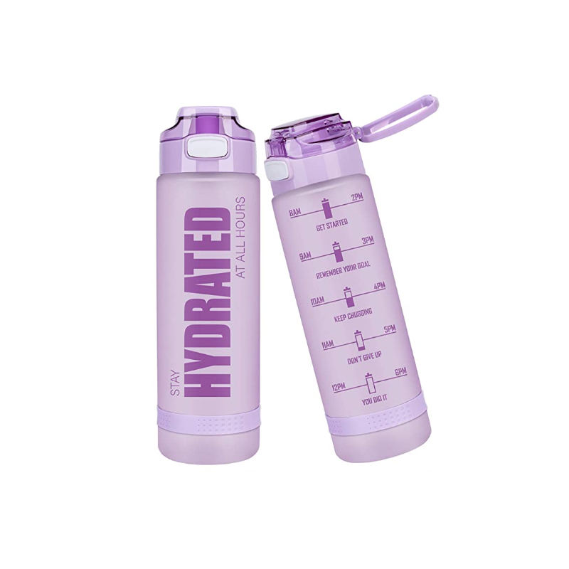 32oz Leakproof BPA Free Water Bottle Best Sports Motivational Plastic Water Bottle with Time Marker