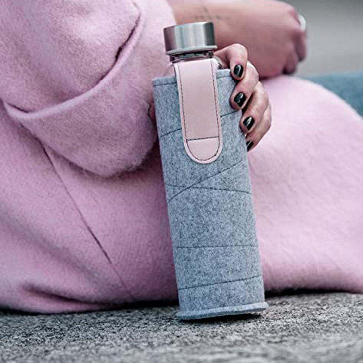 Custom 1L 32 Oz Leak Proof Reusable Simple Glass Drinking Water Bottle