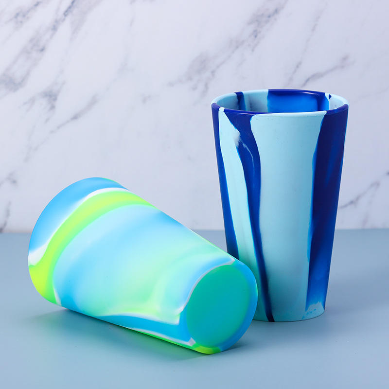 Wholesale 100% Food Grade Mixed Solid Colors Unbreakable Silicone Drinking Water Wine Cup for Travel