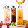 High Quality 18Oz 500Ml Leakproof Portable Narrow Mouth Transparent Glass Water Bottle With Strap Lids
