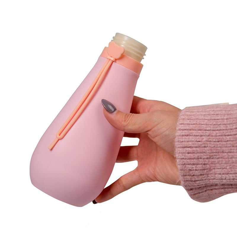 Oem 500Ml Direct Drinking Colorful Cute Collapsible Foldable Silicone Water Bottle for Girls